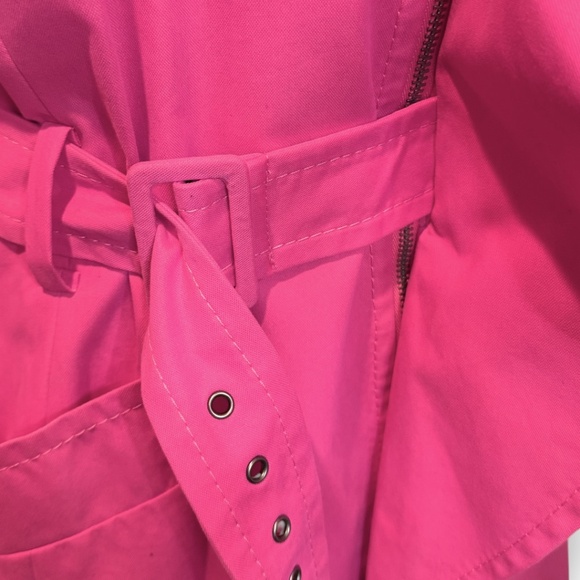 BCBGMAXAZRIA Raspberry Pink Belted Trench Coat – Size M - Picture 7 of 12